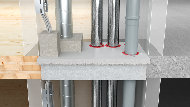 James Hardie Europe Aestuver FireShield Kombiabschottung in einer Betondecke